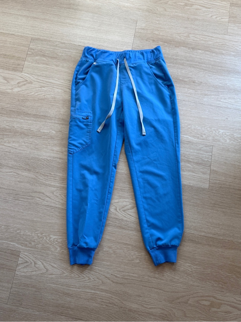 FIGS Zamora Jogger Blue Scrub Pants Womens Small Petite Technical Collection